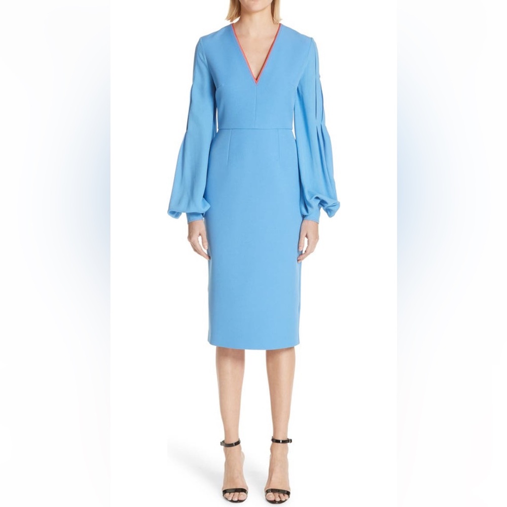 Roksanda Essi Balloon Sleeve Crepe Satin Dress size UK 14 (US 10)